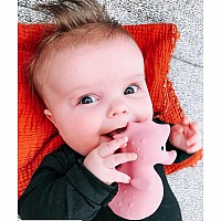 Sea Horse Natural Organic Rubber Teether, Rattle & Bath Toy 