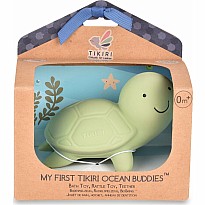 Turtle Natural Organic Rubber Teether, Rattle & Bath Toy 