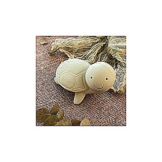 Turtle Natural Organic Rubber Teether, Rattle & Bath Toy 