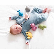 Octopus Natural Organic Rubber Rattle, Bath Toy & Teether 