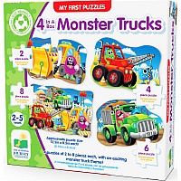 My First Puzzle Sets 4-In-A-Box Puzzles - Monster Trucks