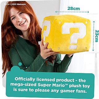 Club Mocchi- Mocchi- Super Mario ? Block Mega Plush Toy, 15 inch