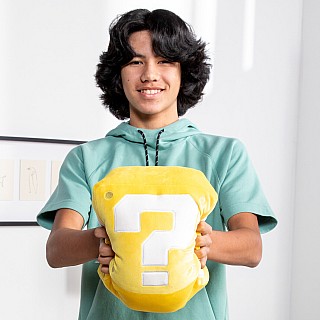 Club Mocchi- Mocchi- Super Mario ? Block Mega Plush Toy, 15 inch