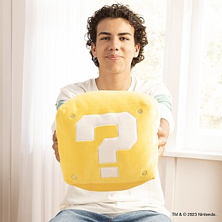 Club Mocchi- Mocchi- Super Mario ? Block Mega Plush Toy, 15 inch