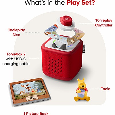 Disney Winnie the Pooh Toniebox 2 Full Play Set - Sunset Red