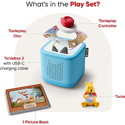 Disney Winnie the Pooh Toniebox 2 Full Play Set - Sky Blue