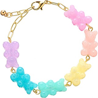 Lil Bear Thang Bracelet - Pastel Glitter Colors