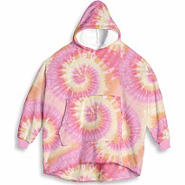 Pink Lemonade Tie-Dye Fuzzy HUUUGEY - Oversized Hoodie (Ages 11 and under)
