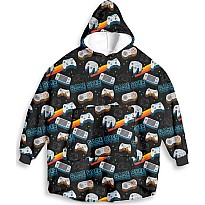 Retro Controller Fuzzy HUUUGEY - Oversized Hoodie (Ages 12 and up)