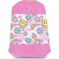 Smiley Tie-Dye Mesh Laundry Bag