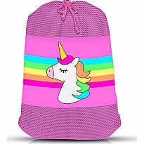 Unicorn Stripe Mesh Laundry Bag