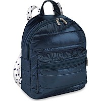Navy Puffer Mini Backpack w/Blue Star Straps