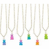 Lil Bear Thang Paperclip Necklace - Gradient Color