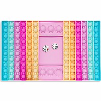 OMG Pop Fidgety - Rectangle Board Game (Tropical Rainbow - Blue End Boarder)