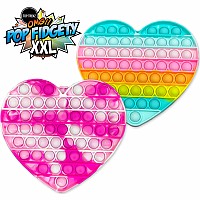 OMG Pop Fidgety - XXL Heart (Tropical Rainbow Stripe)
