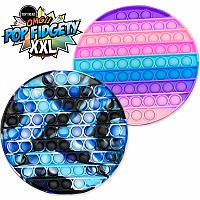 OMG Pop Fidgety - XXL Round (Pink, Purple & Blue Stripe)