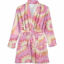 Pink Lemonade Tie-Dye Fuzzy Bathrobe (Kids 10/12)