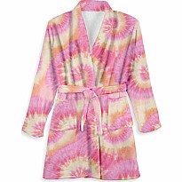 Pink Lemonade Tie-Dye Fuzzy Bathrobe (Kids 7/8)