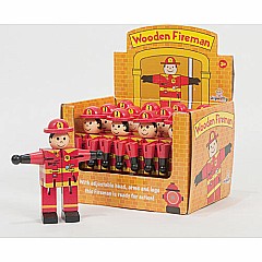 Mini Wooden Fireman bendable toy