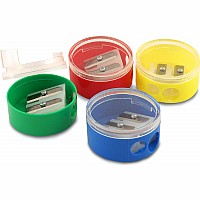 2 Hole Round Sharpener w/ Twist Base Cover - Assorted Colors (sold individually)