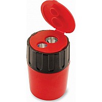 2 Hole Pencil Sharpener with Lid - Assorted Colours (sold individually)