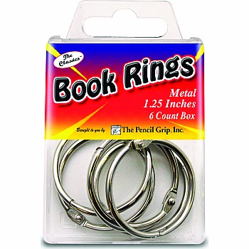 Book Rings 1.25 Inches (6 Metal Per Box)