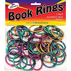 Book Rings 1" (50 Assorted Colors Per Bag)