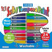 Thinstix Tempera Paint  24 Pack  Classic, Metalix, Neon Colors