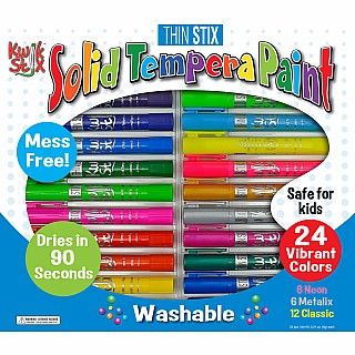 ThinStix Tempera Paint - 24 Pack - Classic, Metalix, Neon Colors