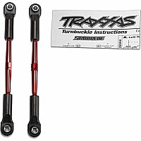 Turnbuckles, aluminum (red-anodized), toe links, 61mm (2)(assembled with rod ends & hollow balls) (fits Stampede) (requires 5mm