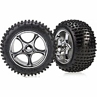 Tires & wheels, assembled (Tracer 2.2" chrome wheels, Alias 2.2" tires) (2) (Bandit rear, soft compound with foam inserts)