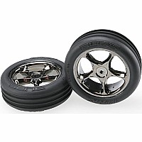 Tires & wheels, assembled (Tracer 2.2" black chrome wheels, Alias ribbed 2.2" tires) (2) (Bandit front, medium compound w/ foam