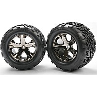 Tires & wheels, assembled, glued (2.8") (All-Star black chrome wheels, Talon tires, foam inserts) (electric rear) (2) (TSM rate