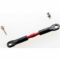 Turnbuckle, aluminum (red-anodized), camber link, front, 39mm (1) (assembled w/rod ends)/hollow balls (2)(See part 3741X for co