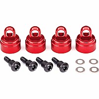 Shock caps, aluminum (red-anodized) (4) (fits all Ultra Shocks)