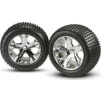Tires & wheels, assembled, glued (2.8") (All-Star chrome wheels, Alias tires, foam inserts) (electric rear) (2)
