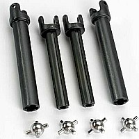 Half shafts, long (heavy duty) (external-splined (2) & internal-splined (2))/ metal u-joints (4)