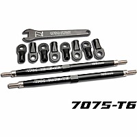 Toe links, Revo (Tubes 7075-T6 aluminum, black) (128mm, fits front or rear) (2)/ rod ends, rear (4)/ rod ends, front (4)/ wrenc
