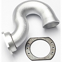 Header, exhaust (tubular aluminum, silver-anodized)/ spring mount (TRX 2.5, 2.5R 3.3)