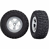Tires & wheels, assembled, glued (SCT satin chrome, beadlock style wheels, Kumho tires, foam inserts) (2) (4WD front/rear, 2WD 