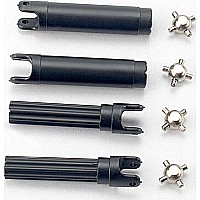 Half shafts, left or right (internal splined half shaft (2)/external splined half shaft) (2))/ metal u-joints (4)