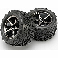 Tires and wheels, assembled, glued (Gemini black chrome wheels, Talon tires, foam inserts) (2)