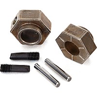Wheel hubs, 12mm hex (2)/ stub axle pins (2) (steel) (fits TRX-4)