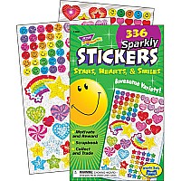 Sparkly Stars, Hearts and Smiles Sticker Pad