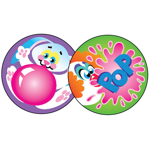 Bubblegum Scented Scratch n Sniff Reward Stickers 60 Blowing Bubbles