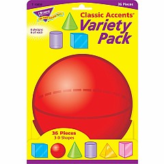 3-d Shapes Classic Accents Variety Pack, 36 Ct