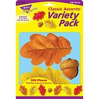 Fall Oak Leaves & Acorns Classic Accents Var. Pack, 108 Ct