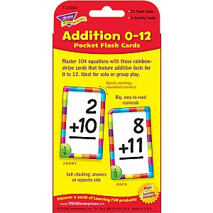 Addition 0-12 Pocket Flash Cards