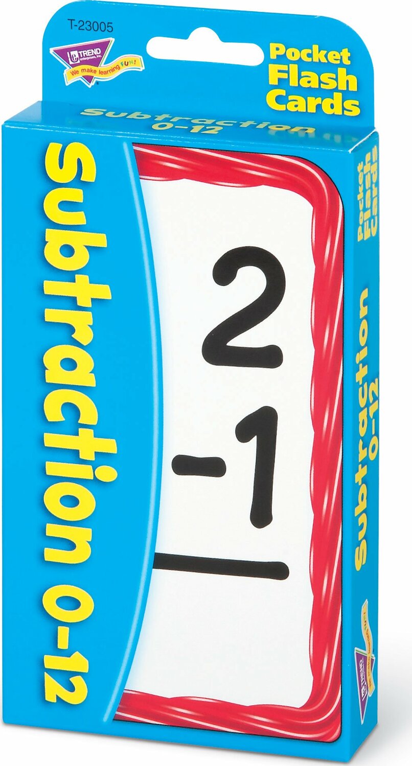 Subtraction 0-12 Pocket Flash Cards