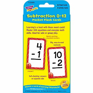 Subtraction 0-12 Pocket Flash Cards